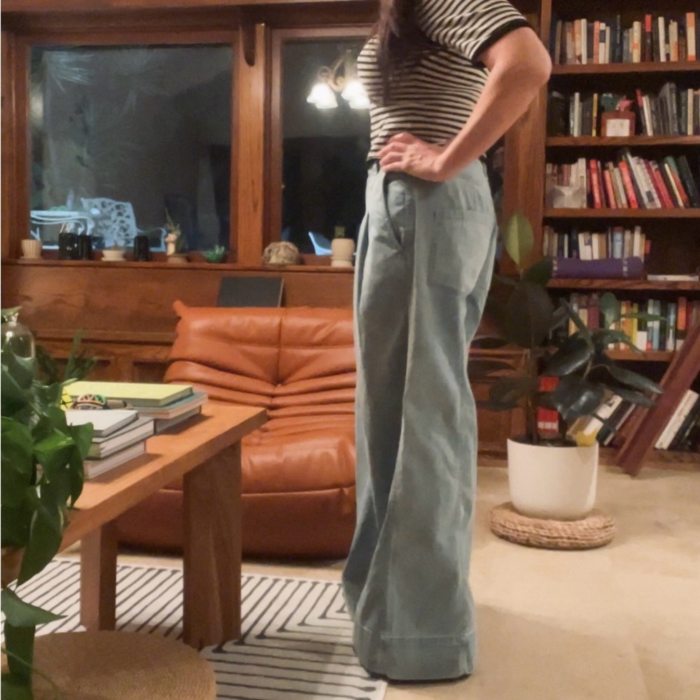 Ulla Johnson Wide-Leg Light Blue Denim Pants Size 8 - Picture 5 of 7